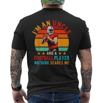 Vintage Retro Im An Uncle And A Football Player Family Mens Back Print T-shirt | Mazezy
