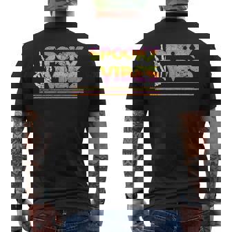 Vintage Retro Spooky Vibes Halloween Outfit Costumes Gift Halloween Funny Gifts Mens Back Print T-shirt | Mazezy