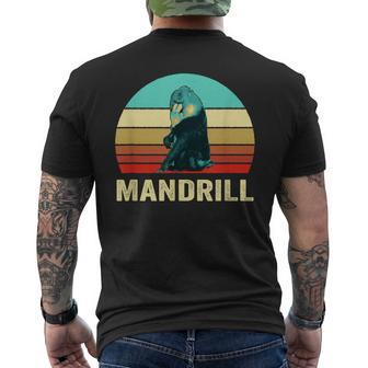 Vintage Retro Style Sunset Mandrill Men's T-shirt Back Print | Mazezy