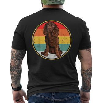 Vintage Retro Sunset American Water Spaniel Dog Men's T-shirt Back Print | Mazezy