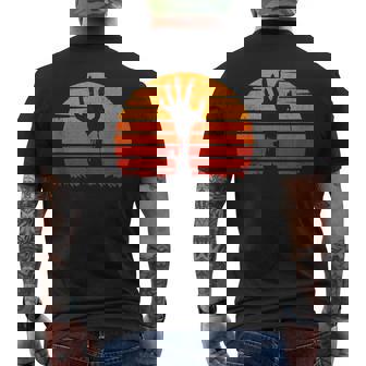 Vintage Retro Sunset Halloween Zombie Hand Scary Costume Halloween Funny Gifts Mens Back Print T-shirt | Mazezy