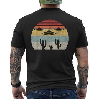 Vintage Retro Ufo Alien Desert Men's T-shirt Back Print | Mazezy