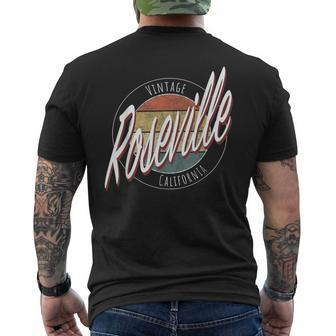 Vintage Roseville California Men's T-shirt Back Print | Mazezy