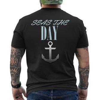 Vintage Sailor Anchor Quote For Sailing Boat Captain Mens Back Print T-shirt | Mazezy