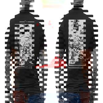 Vintage Sakura Cherry Blossom Japanese Aesthetic Samurai Mens Back Print T-shirt - Thegiftio UK
