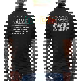 Vintage Sarcasm Elements Stupidity Chemistry Science Mens Back Print T-shirt | Mazezy