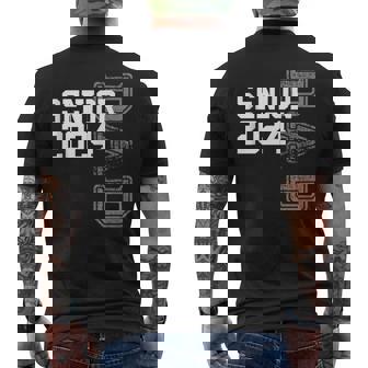 Vintage Senior 2024 Class Grad Proud Dad Class Of 2024 Men's Back Print T-shirt | Mazezy