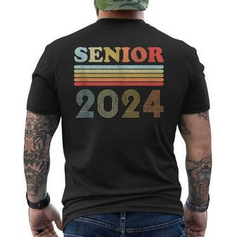 Vintage Senior 2024 Graduation Highschool Graduate Senior 24 Men's Back Print T-shirt | Mazezy