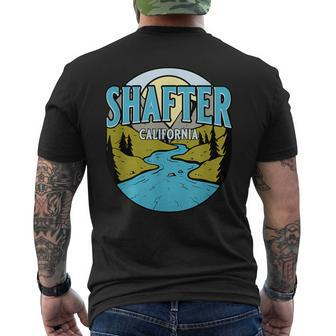 Vintage Shafter California River Valley Souvenir Print Men's T-shirt Back Print | Mazezy