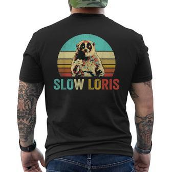Vintage Slow Loris Sunset Men's T-shirt Back Print | Mazezy