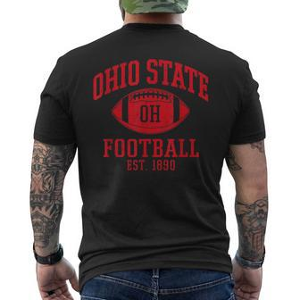 Vintage State Of Ohio Columbus Varsity Style Football Men's Back Print T-shirt | Mazezy