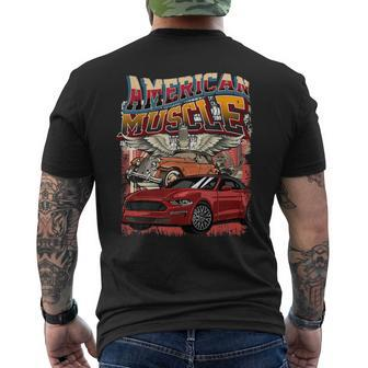 Vintage Streetwear American Muscle Car Graphic Apparel Mens Back Print T-shirt | Mazezy