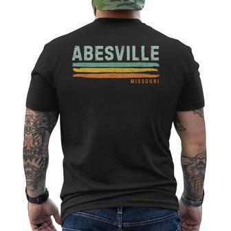 Vintage Stripes Abesville Mo Men's T-shirt Back Print | Mazezy