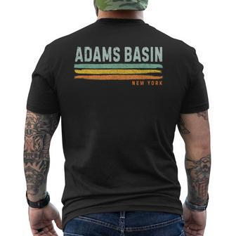 Vintage Stripes Adams Basin Ny Men's T-shirt Back Print | Mazezy