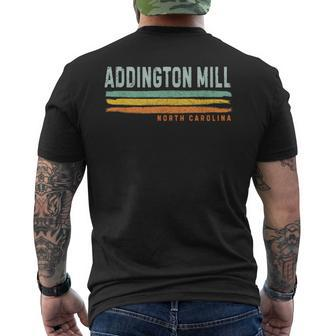 Vintage Stripes Addington Mill Nc Men's T-shirt Back Print | Mazezy