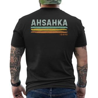 Vintage Stripes Ahsahka Id Men's T-shirt Back Print | Mazezy