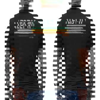 Vintage Stripes Albert City Ia Men's T-shirt Back Print | Mazezy