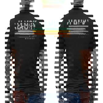 Vintage Stripes Allamuchy Nj Men's T-shirt Back Print | Mazezy