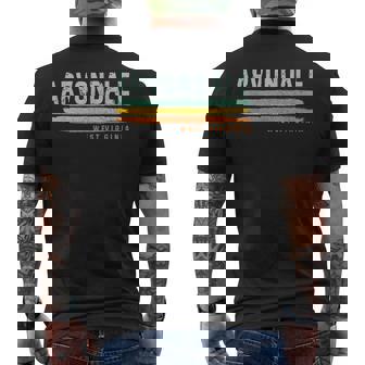 Vintage Stripes Arvondale Wv Men's T-shirt Back Print | Mazezy