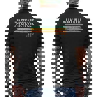 Vintage Stripes Athertonville Ky Men's T-shirt Back Print | Mazezy