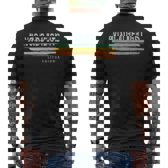 Vintage Stripes Avocado Heights Ca Men's T-shirt Back Print | Mazezy