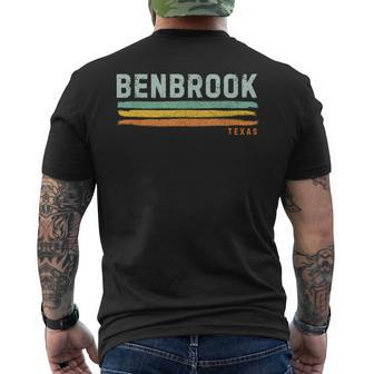 Vintage Stripes Benbrook Tx Men's T-shirt Back Print | Mazezy