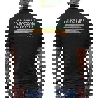 Vintage Stripes Clarkstown Ny Men's T-shirt Back Print | Mazezy