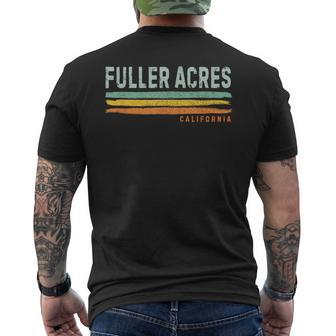 Vintage Stripes Fuller Acres Ca Men's T-shirt Back Print | Mazezy