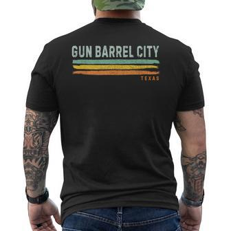 Vintage Stripes Gun Barrel City Tx Men's T-shirt Back Print | Mazezy