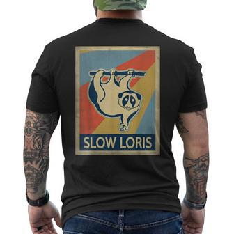 Vintage Style Slow Loris Men's T-shirt Back Print | Mazezy