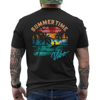 Vintage Summer Vibes Retro Summertime Design Summer Funny Gifts Mens Back Print T-shirt | Mazezy