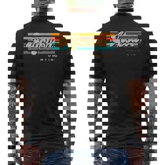 Vintage Sunset Stripes Alcova Wyoming Men's T-shirt Back Print | Mazezy