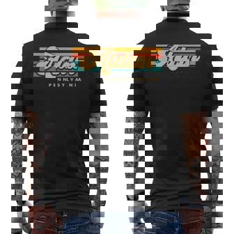 Vintage Sunset Stripes Aldan Pennsylvania Men's T-shirt Back Print | Mazezy