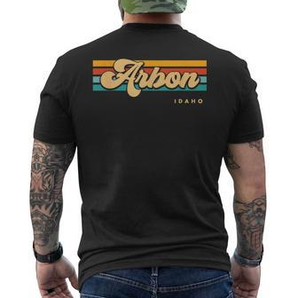Vintage Sunset Stripes Arbon Idaho Men's T-shirt Back Print | Mazezy UK