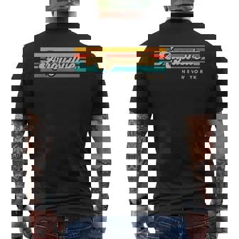 Vintage Sunset Stripes Argusville New York Men's T-shirt Back Print | Mazezy