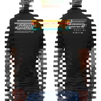 Vintage Sunset Stripes Austinburg Pennsylvania Men's T-shirt Back Print | Mazezy