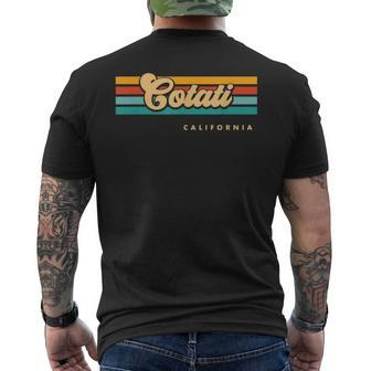 Vintage Sunset Stripes Cotati California Men's T-shirt Back Print | Mazezy