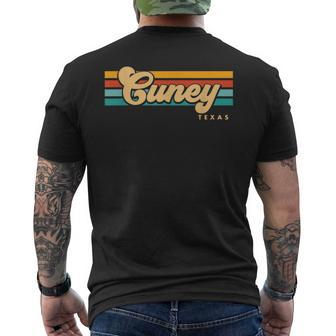 Vintage Sunset Stripes Cuney Texas Men's T-shirt Back Print | Mazezy