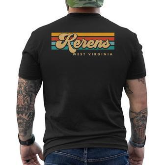 Vintage Sunset Stripes Kerens West Virginia Men's T-shirt Back Print | Mazezy