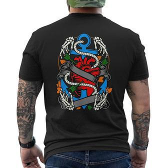 Vintage Tattoo Heart And Anchor Tattoo Artists Gift Mens Back Print T-shirt | Mazezy