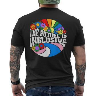 Vintage The Future Is Inclusive Lgbt Gay Rights Pride Mens Back Print T-shirt | Mazezy