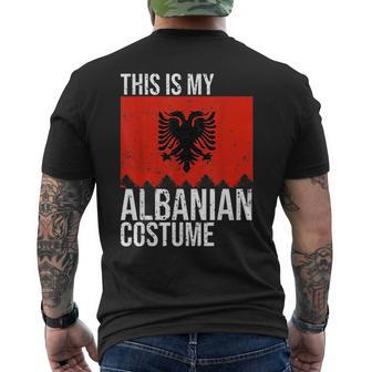 Vintage This Is My Albanian Flag Costume For Halloween Halloween Funny Gifts Mens Back Print T-shirt | Mazezy