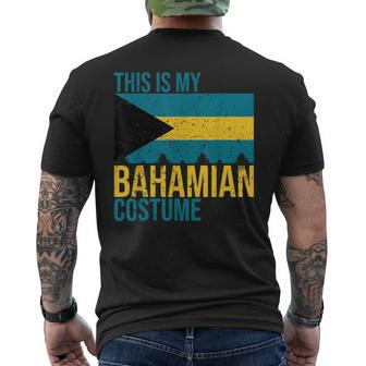 Vintage This Is My Bahamian Flag Costume For Halloween Halloween Funny Gifts Mens Back Print T-shirt | Mazezy
