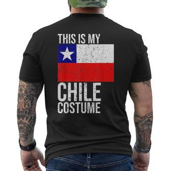 Vintage This Is My Chile Flag Costume Design For Halloween Chile Funny Gifts Mens Back Print T-shirt | Mazezy UK