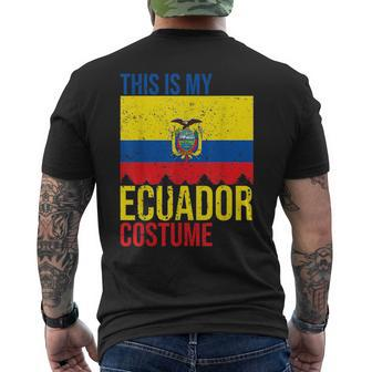 Vintage This Is My Ecuador Flag Costume For Halloween Ecuador Funny Gifts Mens Back Print T-shirt | Mazezy UK