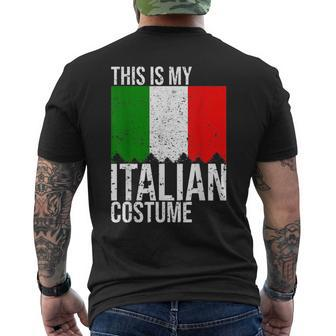Vintage This Is My Italian Flag Costume For Halloween Halloween Funny Gifts Mens Back Print T-shirt | Mazezy