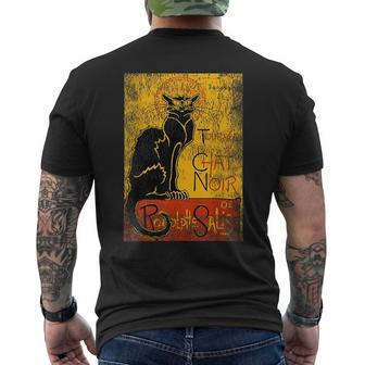 Vintage Tournee Du Chat Noir Black Cat Gift For Halloween Halloween Funny Gifts Mens Back Print T-shirt | Mazezy