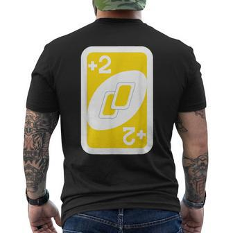 Vintage-Uno Lover 2 Cards Costume Halloween Matching Family Mens Back Print T-shirt - Seseable