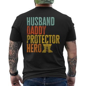 Vintage Us Veteran Husband Daddy Protector Hero 163 Mens Back Print T-shirt - Monsterry AU