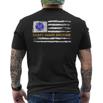 Vintage Usa American Flag Proud Us Coast Guard Brother Funny Funny Gifts For Brothers Mens Back Print T-shirt | Mazezy